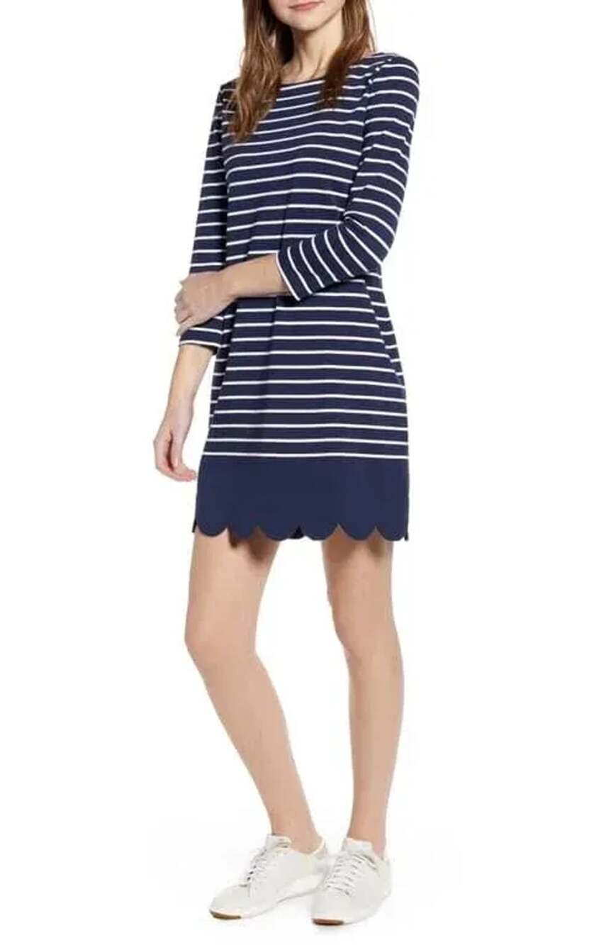 Vineyard Vines Striped Scalloped Hem Dress, timeless style Size M